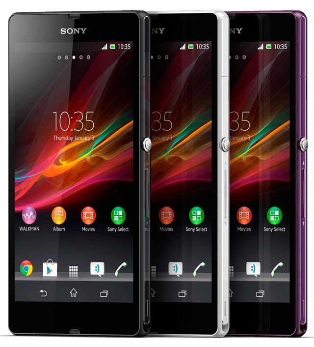 Sony Xperia Z будет выпускаться в трех цветовых исполнениях.